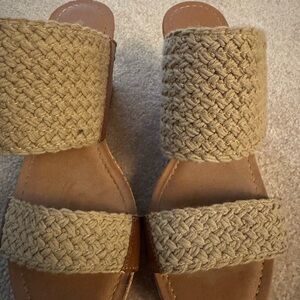 Women's Woven Wedge Sandals in Tan